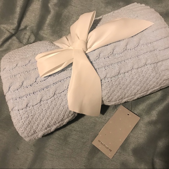 Nordstrom Baby Other - Blue Precious Cable Knit Baby Blanket